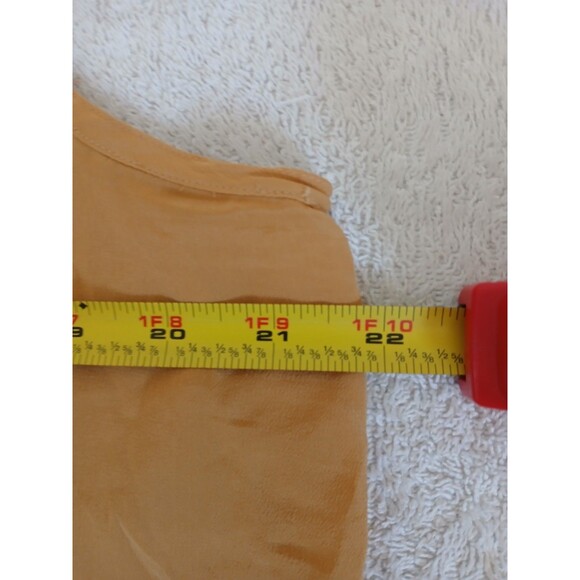 VINTAGE Anna and Frank Yellow 100% Silk Blouse Size XL Retro Office Cute Top - Picture 10 of 12